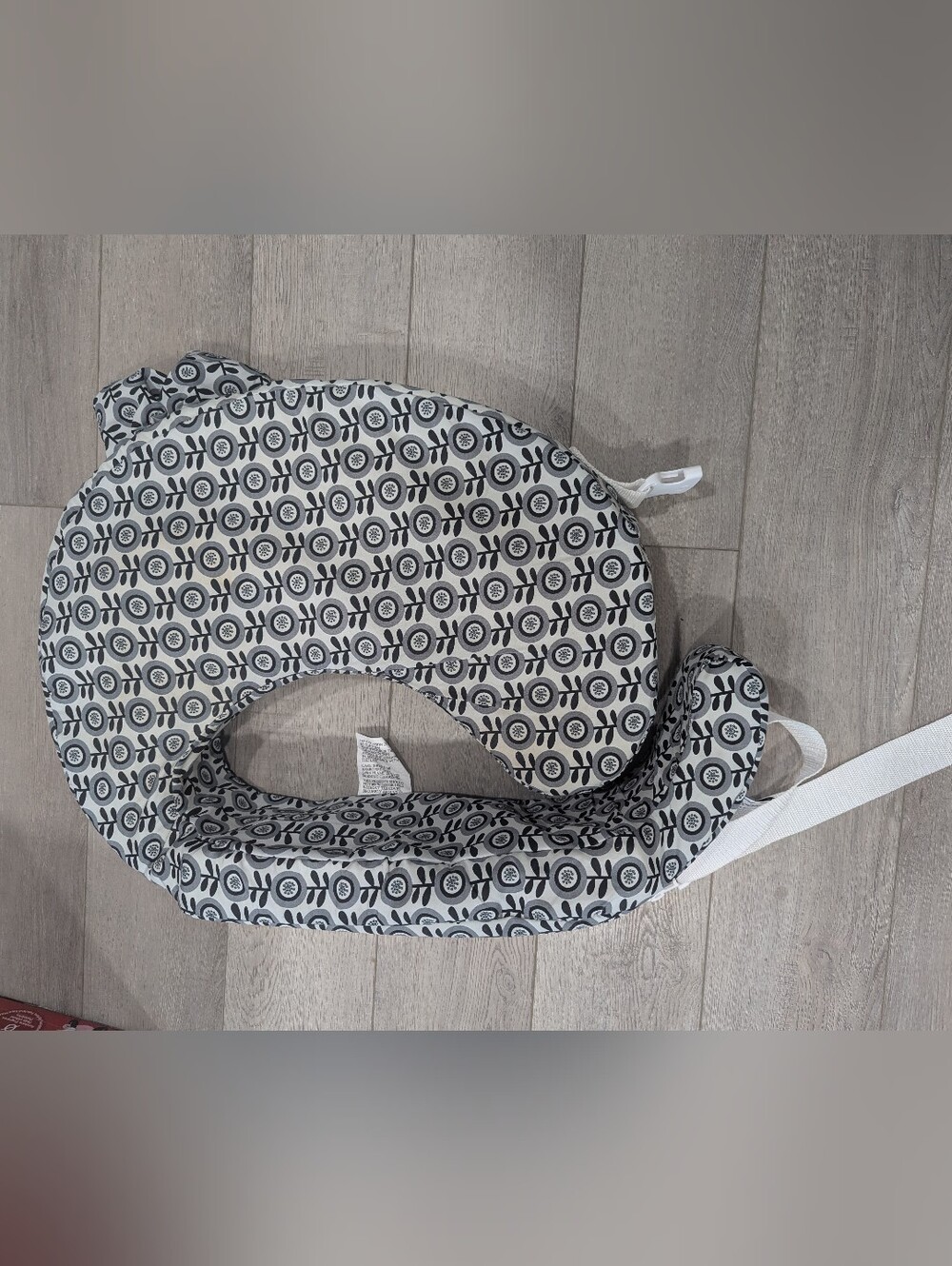 My Brest Friend Gray Floral Nursing Pillow - Supportive Comfort